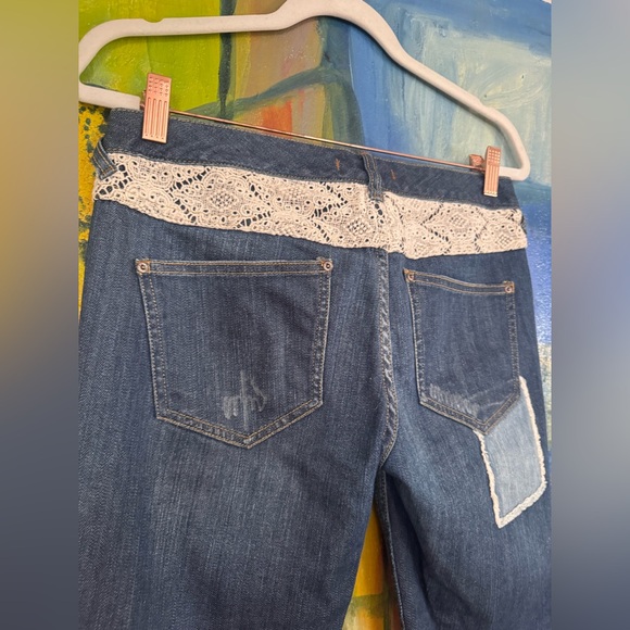 Free People Patch Crochet Lace Jeans size 27 - Picture 11 of 16